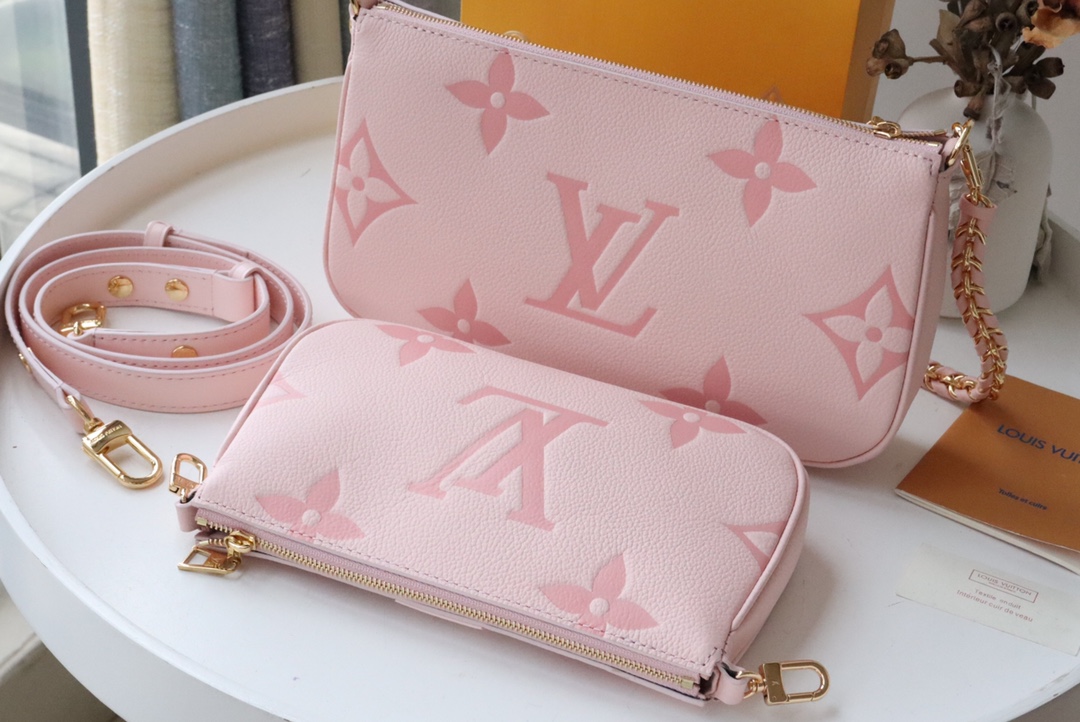 l0vis Vvtt0n multi pochette accessoires monogram empreinte leather pink m80448 24 x 13.5 x 4 cm