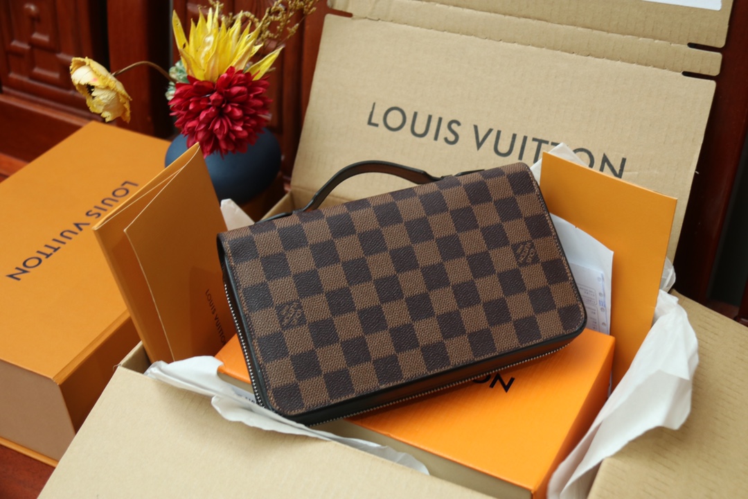 l0vis Vvtt0n zippy xl wallet damier graphite canvas brown n41503 23 x 15 x 4 cm
