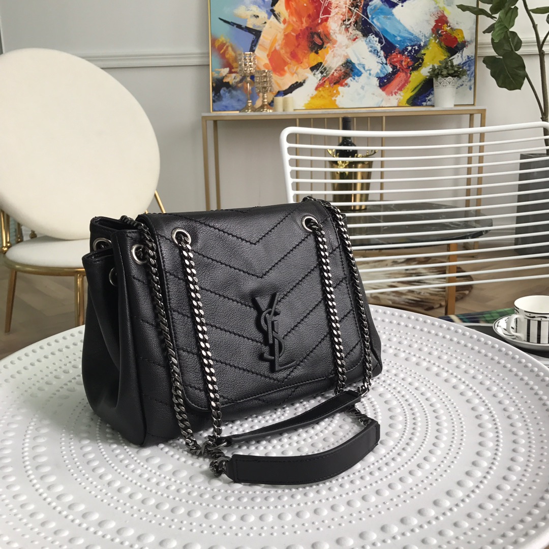 Y51 nolita small bag in vintage leather black 22 x 17.5 x 13 cm