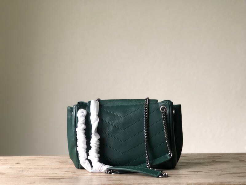 Y51 nolita small bag in vintage leather green 22 x 17.5 x 13 cm