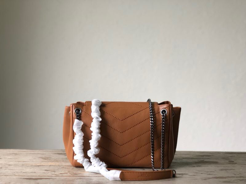 Y51 nolita small bag in vintage leather dark beige 22 x 17.5 x 13 cm