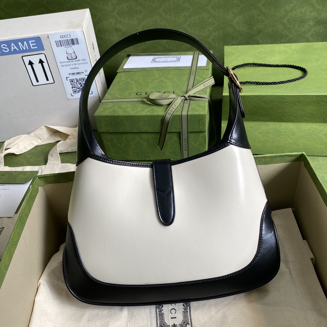 Gvc*1 jackie 1961 small shoulder bag white leather 636706 28 x 19 x 4.5 cm