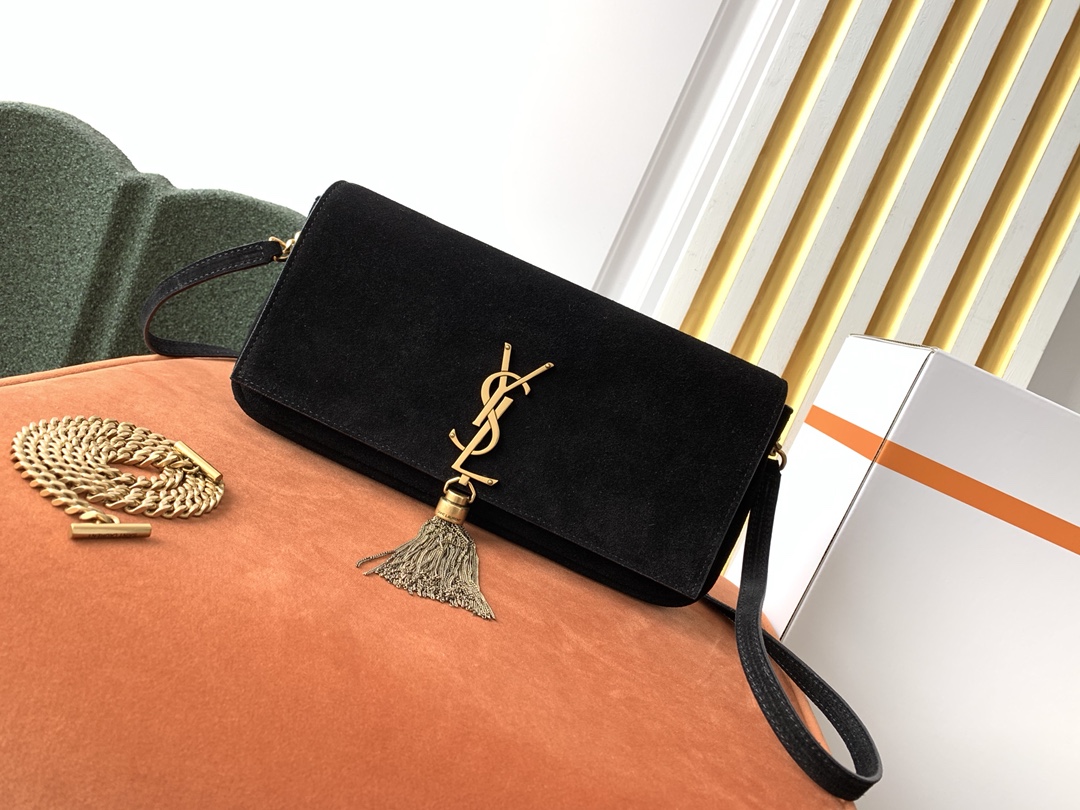 Y51 kate 99 with tassel in suede black 6042760 26 x 13.5 x 4.5 cm