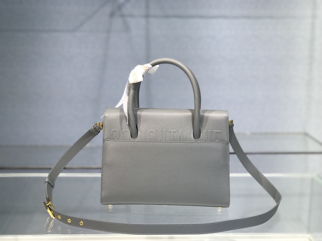 D10r medium st honorÉ tote grey grained calfskin m9321 25 x 19 x 12 cm
