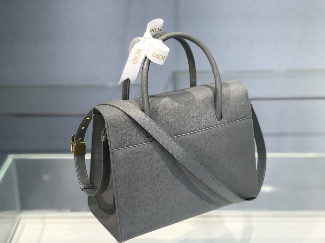 D10r large st honorÉ tote grey grained calfskin m9306 30 cm