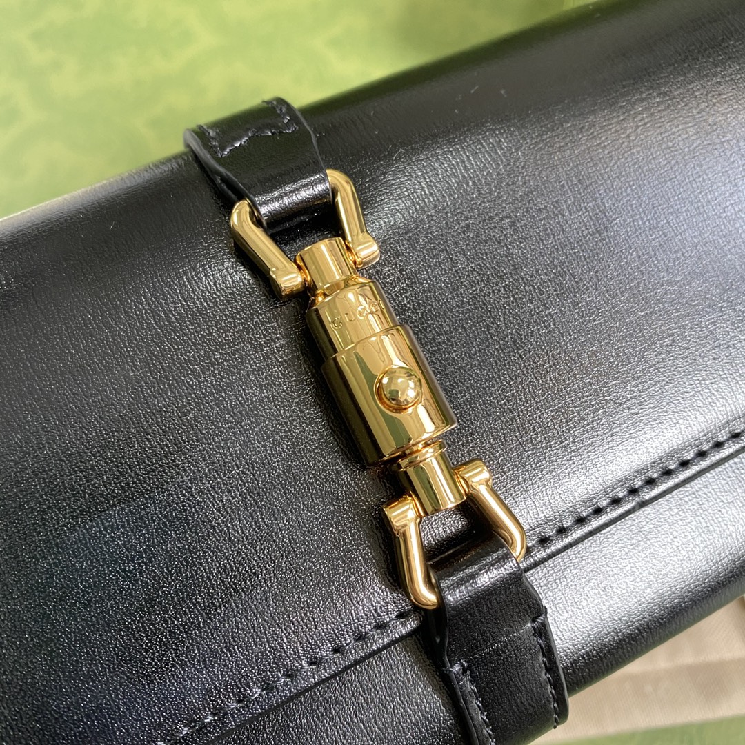 Gvc*1 jackie 1961 chain wallet black leather 652681 19 x 10 x 3.5 cm