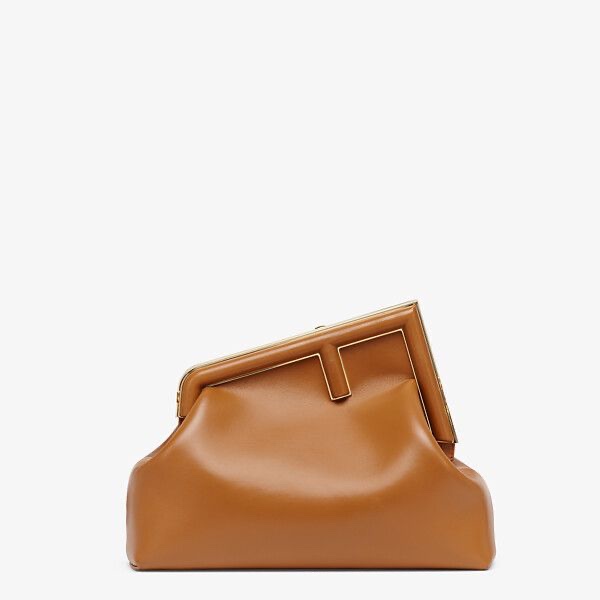 F**di first medium brown leather bag 8bp127abve 32 × 23 × 15 cm