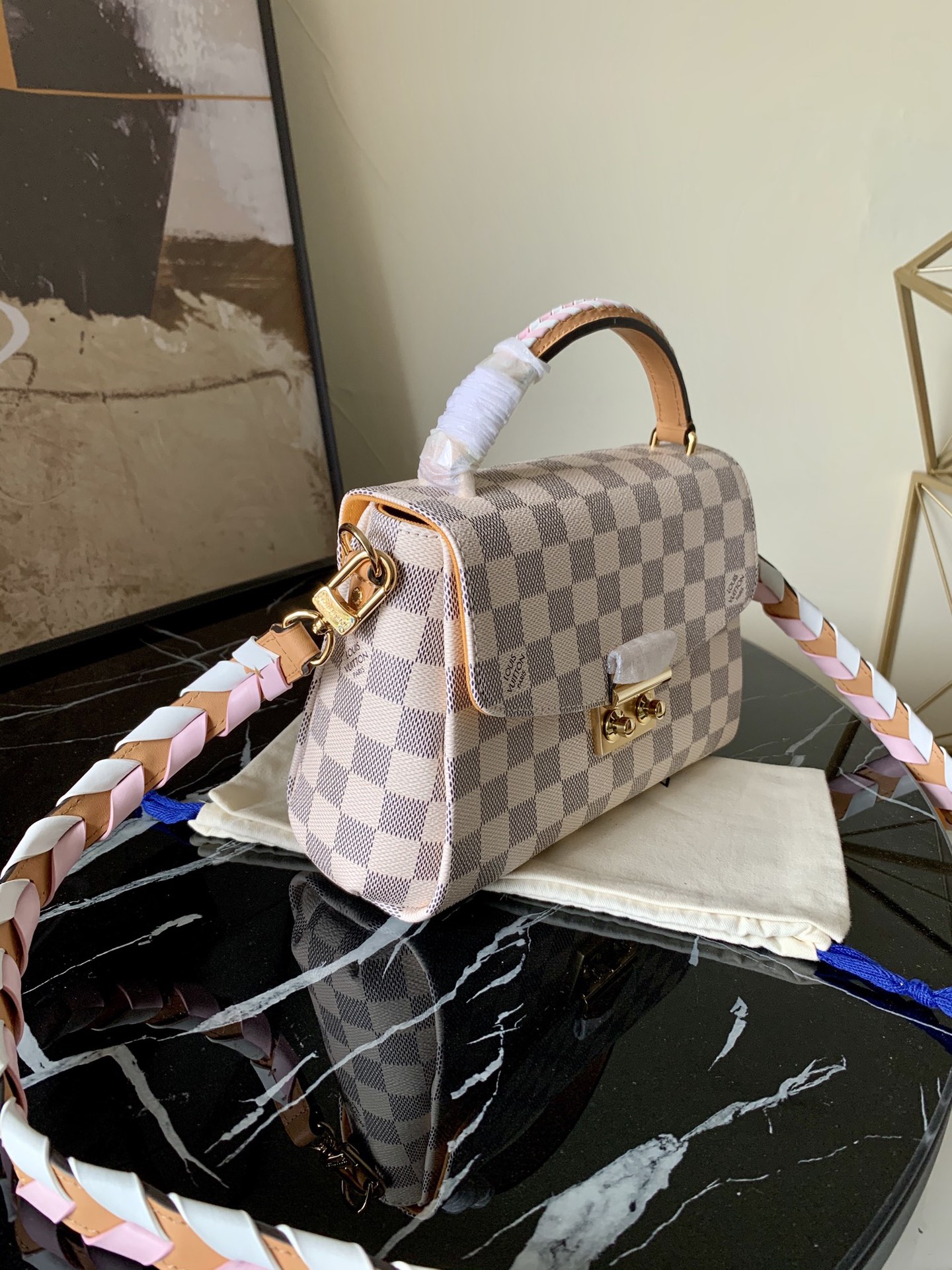 l0vis Vvtt0n croisette damier azur canvas n50053 25 x 17 x 9.5 cm