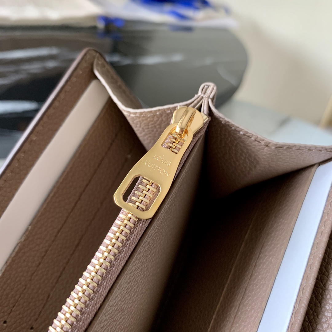l0vis Vvtt0n sarah wallet monogram empreinte leather tourterelle m68708 19 x 10 x 2 cm