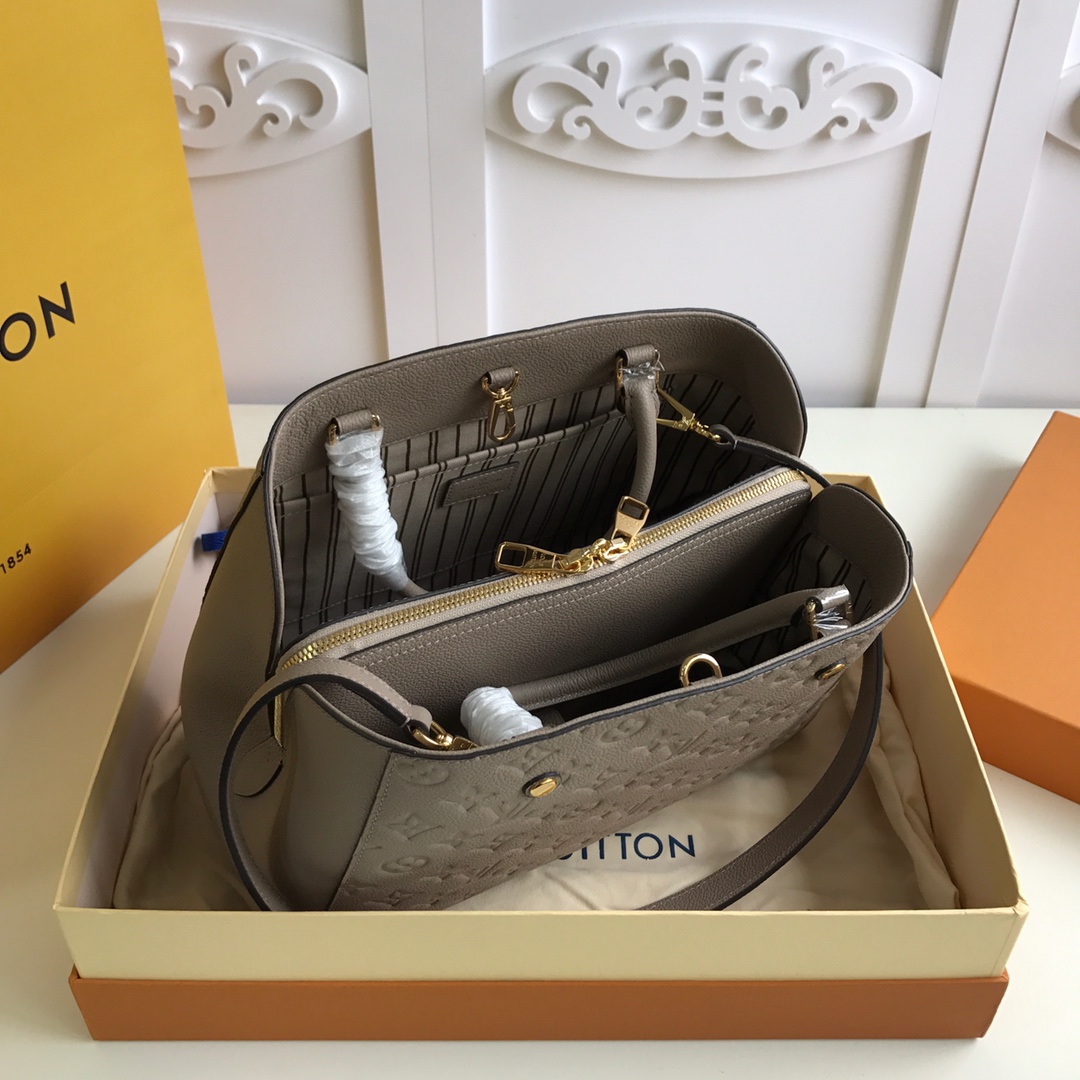 l0vis Vvtt0n montaigne mm monogram empreinte leather tourterelle m44931 33 x 23 x 15 cm