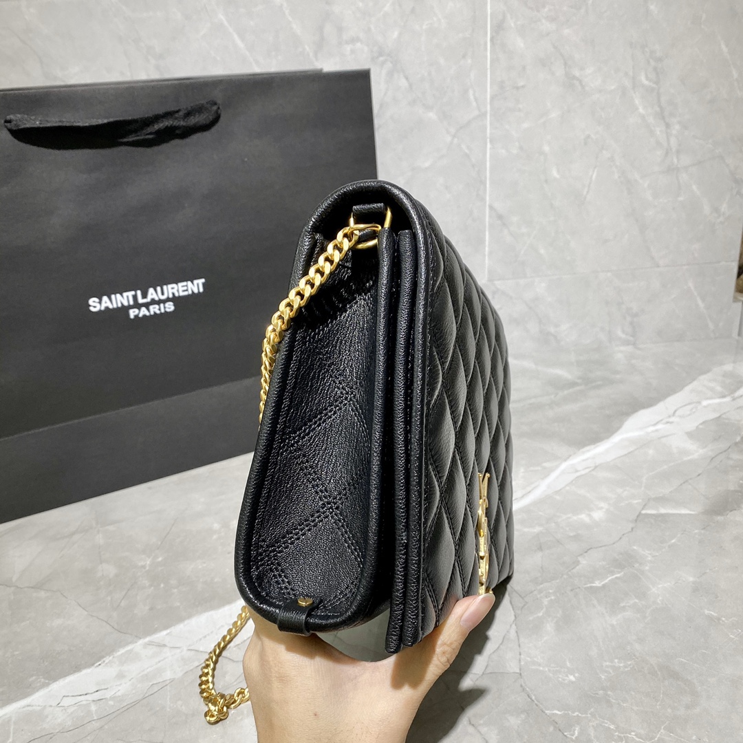 Y51 becky mini chain bag in carrÉ-quilted lambskin black 6507691 25 x 17 x 7 cm