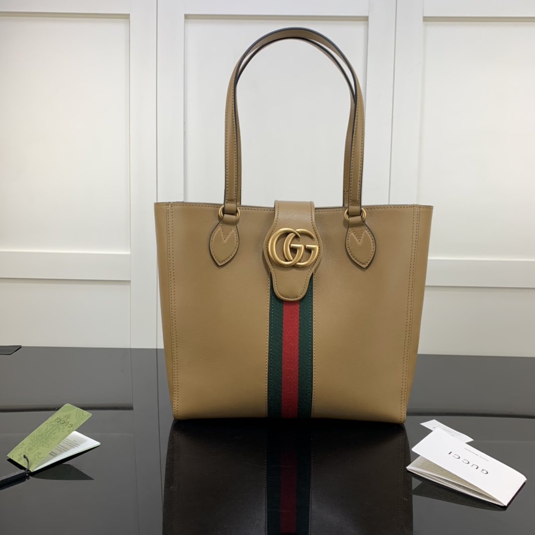Gvc*1 small tote with double g beige leather 652680 28 x 26 x 8.5 cm