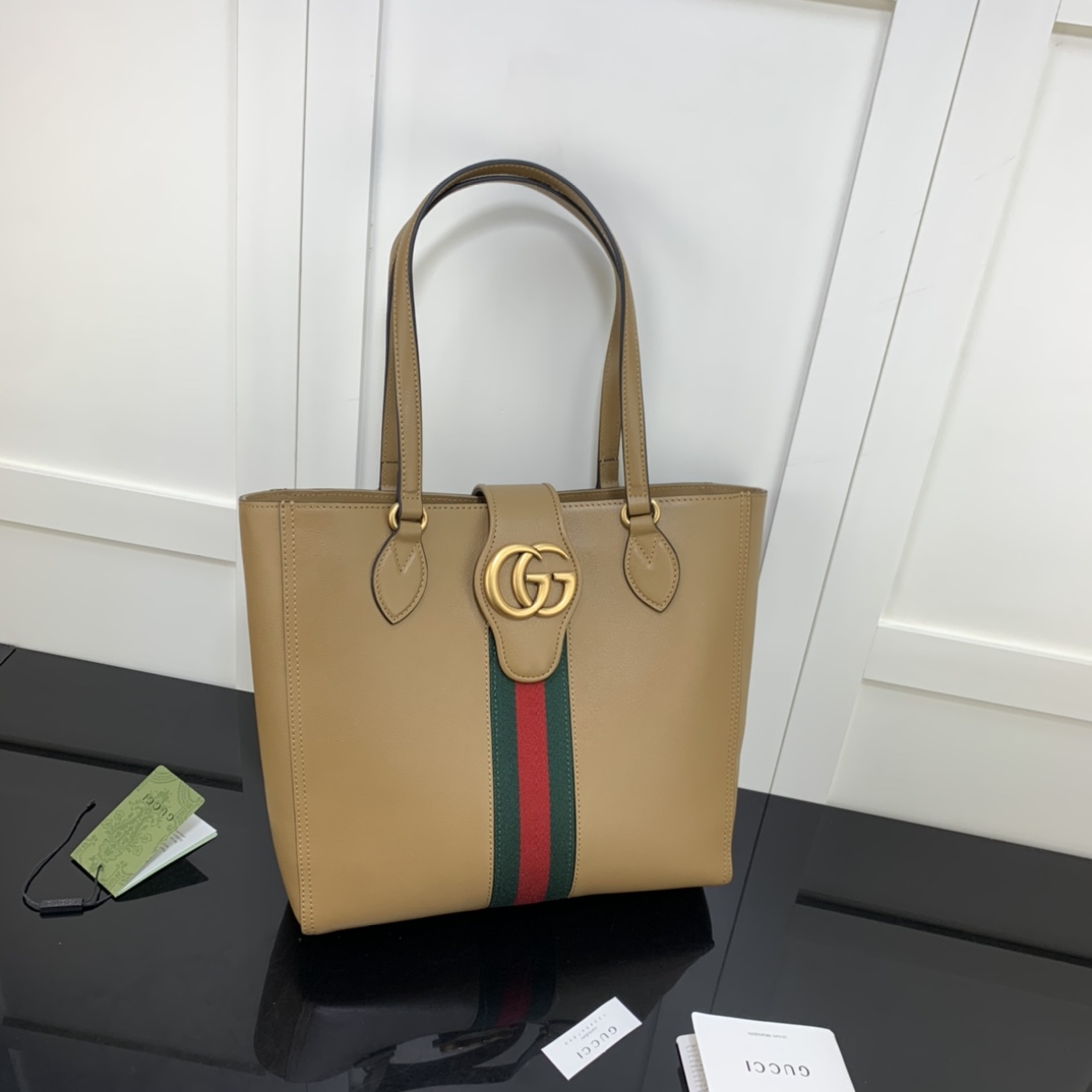 Gvc*1 small tote with double g beige leather 652680 28 x 26 x 8.5 cm