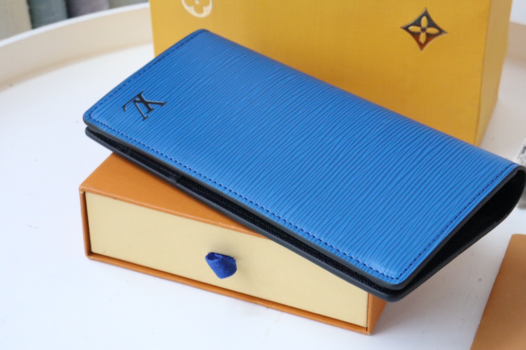 l0vis Vvtt0n brazza wallet epi leather blue m80772 10 x 19 x 2 cm