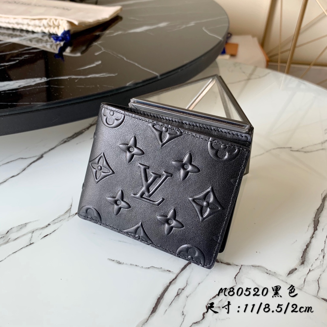 l0vis Vvtt0n slender wallet monogram seal leather black m80520 11 x 8.5 x 2 cm