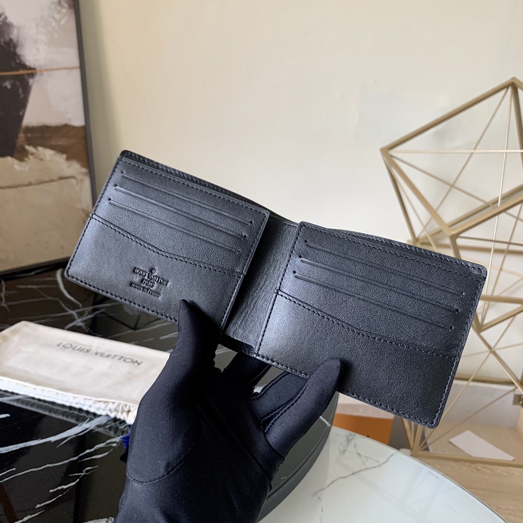 l0vis Vvtt0n slender wallet monogram seal leather black m80520 11 x 8.5 x 2 cm