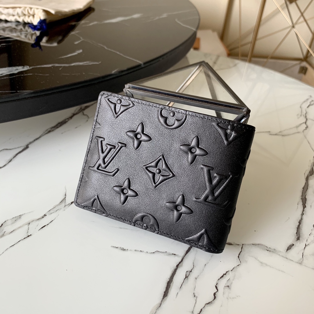 l0vis Vvtt0n slender wallet monogram seal leather black m80520 11 x 8.5 x 2 cm