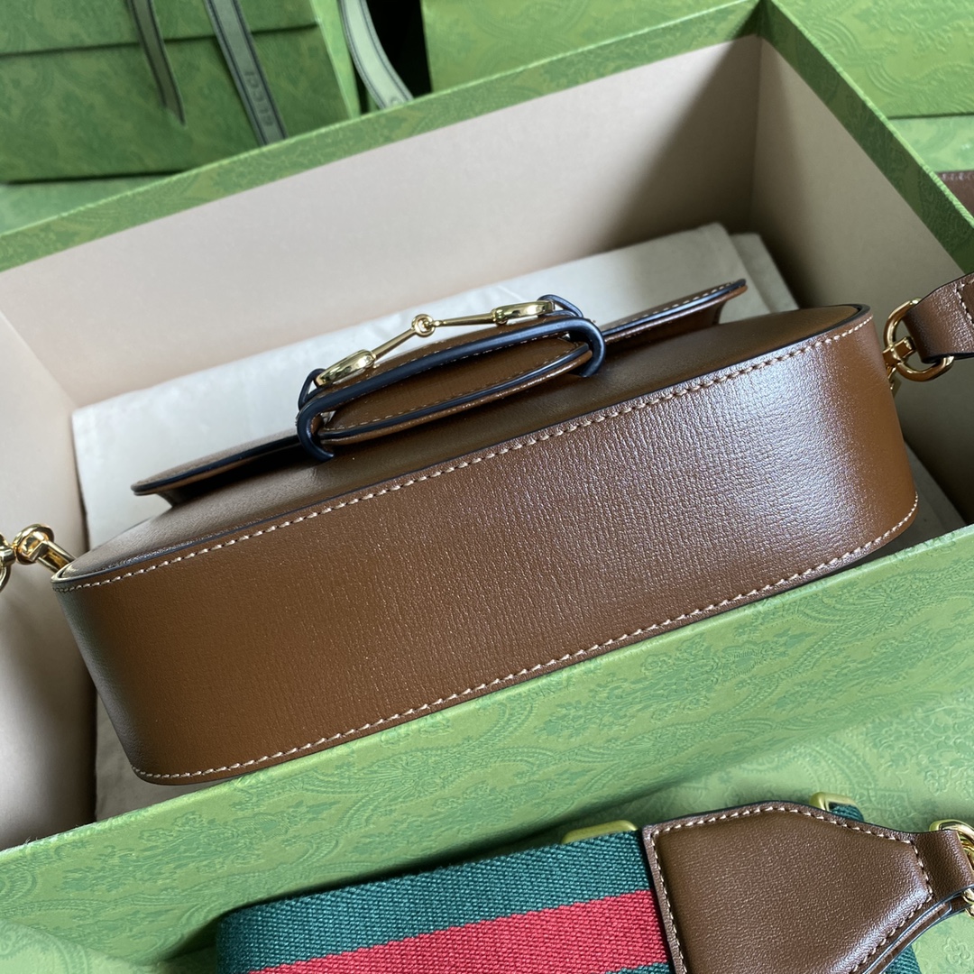 Gvc*1 mini horsebit 1955 bag leather brown 658574 20.5 x 14 x 5 cm