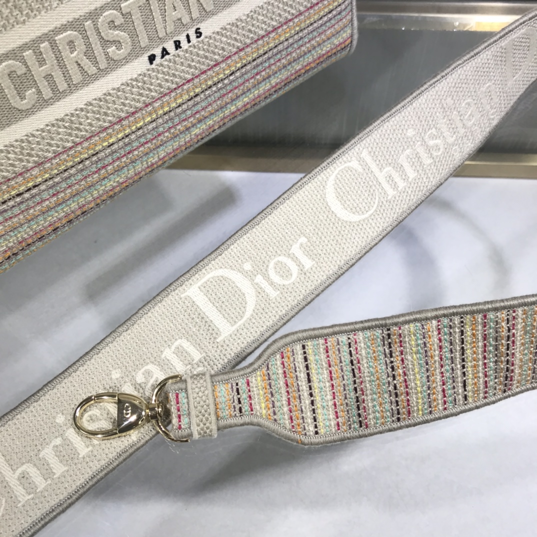 D10r medium lady d-lite bag multicolor stripes embroidery m0565 24 x 20 x 11 cm