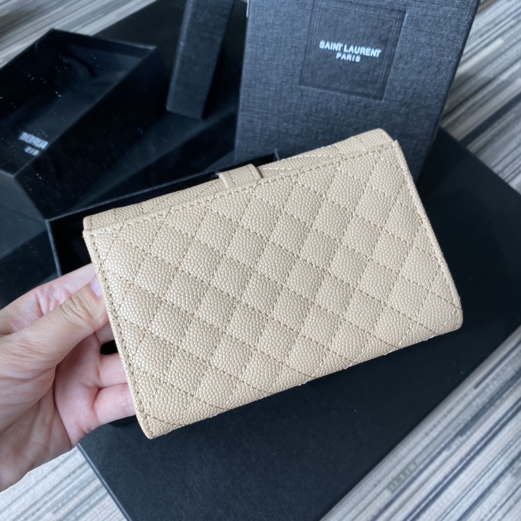 Y51 small monogram envelope wallet in mix matelassÉ grain de poudre embossed leather light beige 651026 13.5 x 9.5 x 3 cm