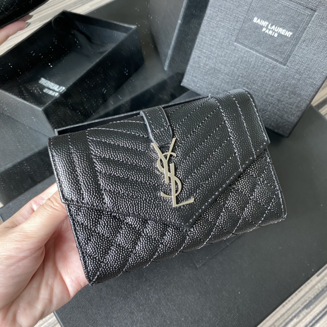 Y51 small monogram envelope wallet in mix matelassÉ grain de poudre embossed leather silver metal 651026 13.5 x 9.5 x 3 cm