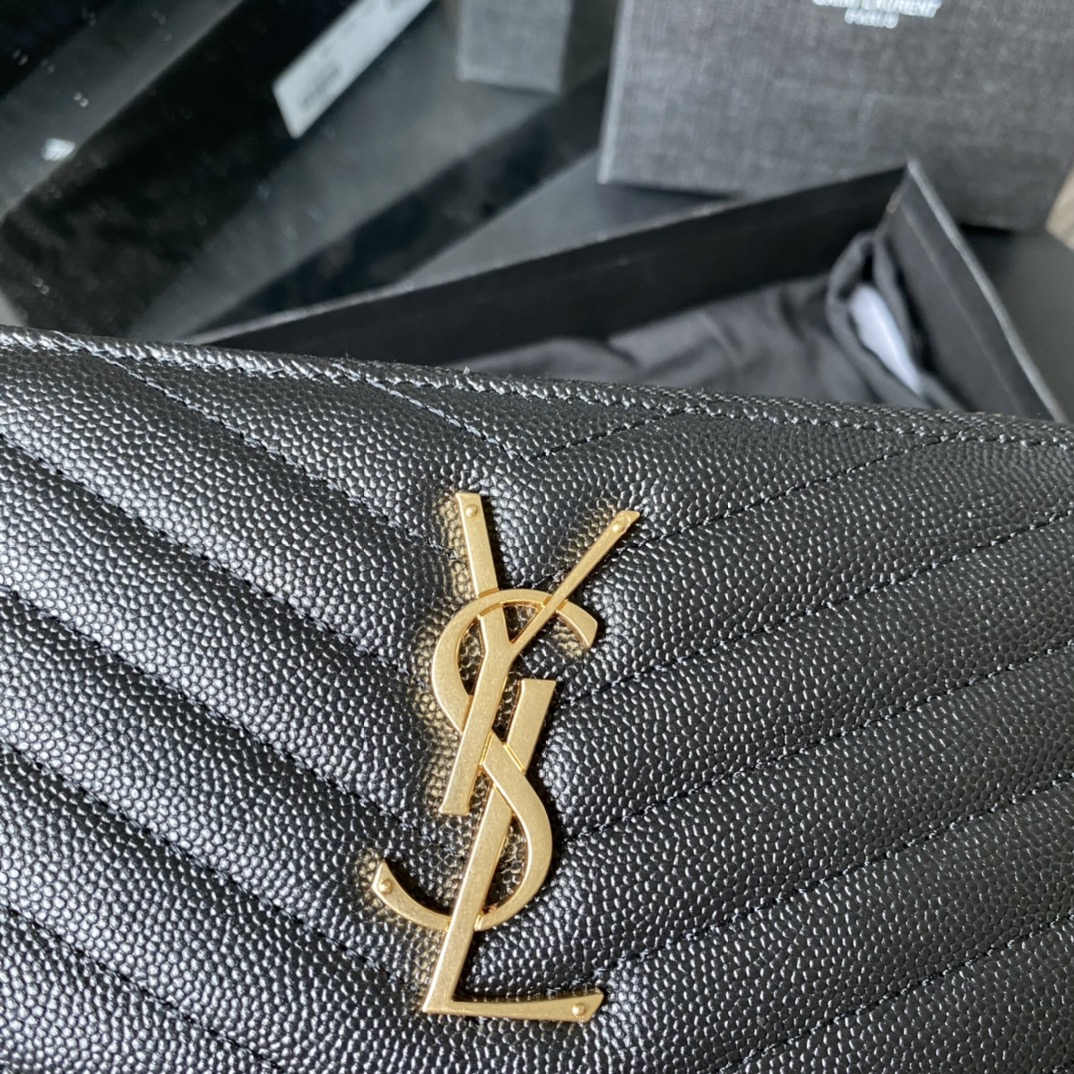 Y51 monogram zip around wallet in grain de poudre embossed leather black 358094 19 x 9 cm