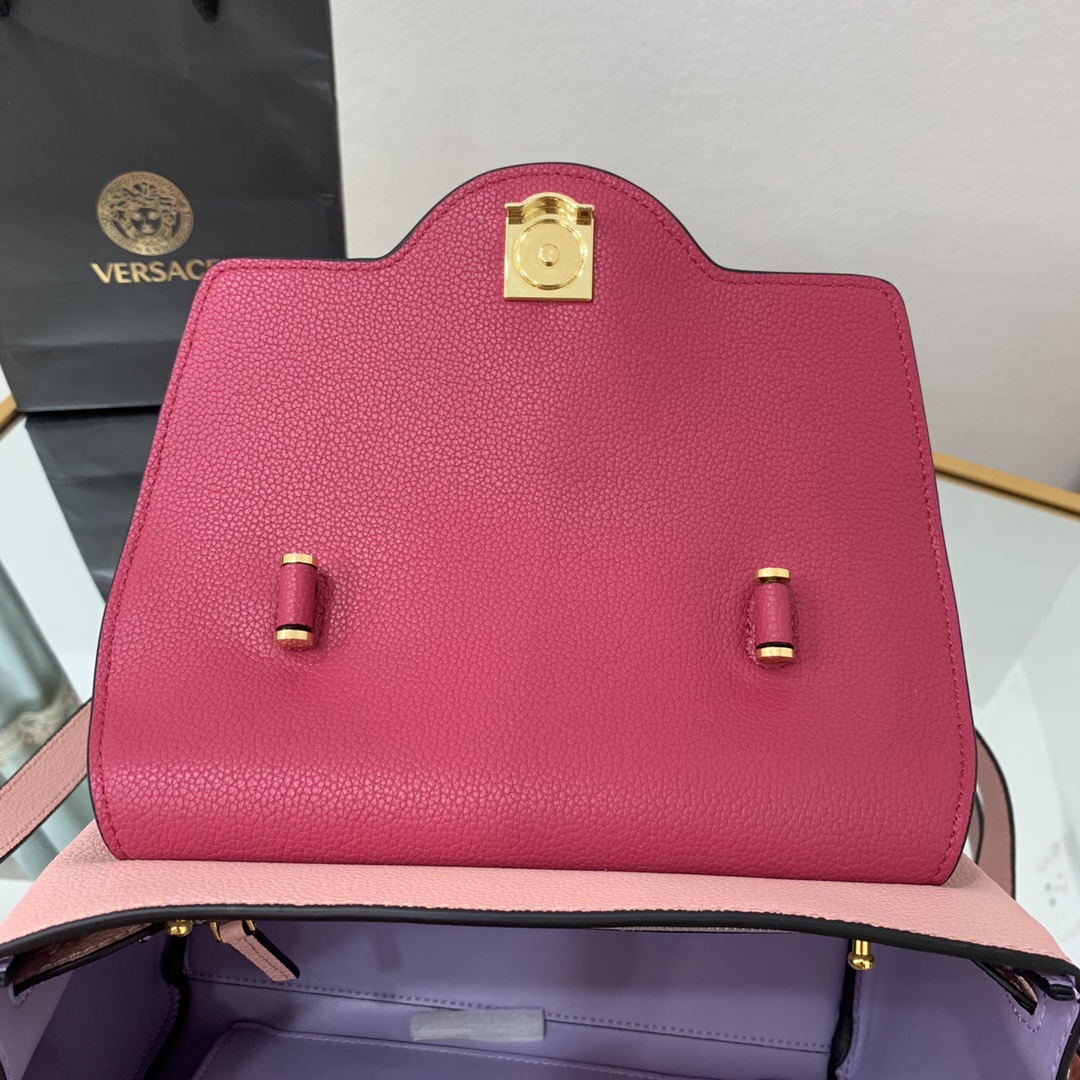 VERSACE MEDIUM LA MEDUSA HANDBAG Dark Pink DBFI039 25 x 15 x 22 cm
