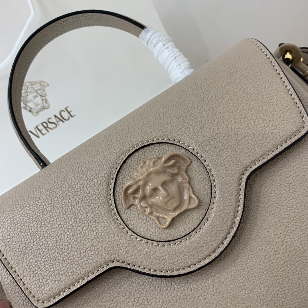 VERSACE MEDIUM LA MEDUSA HANDBAG Beige DBFI039 25 x 15 x 22 cm