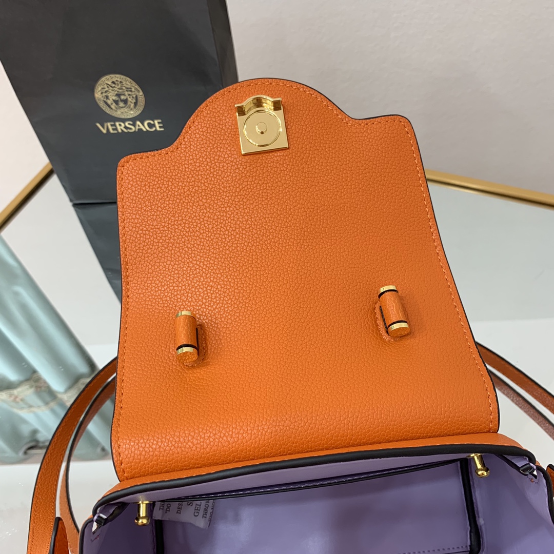 VERSACE SMALL LA MEDUSA HANDBAG Orange DBFI040 20 x 10 x 17 cm