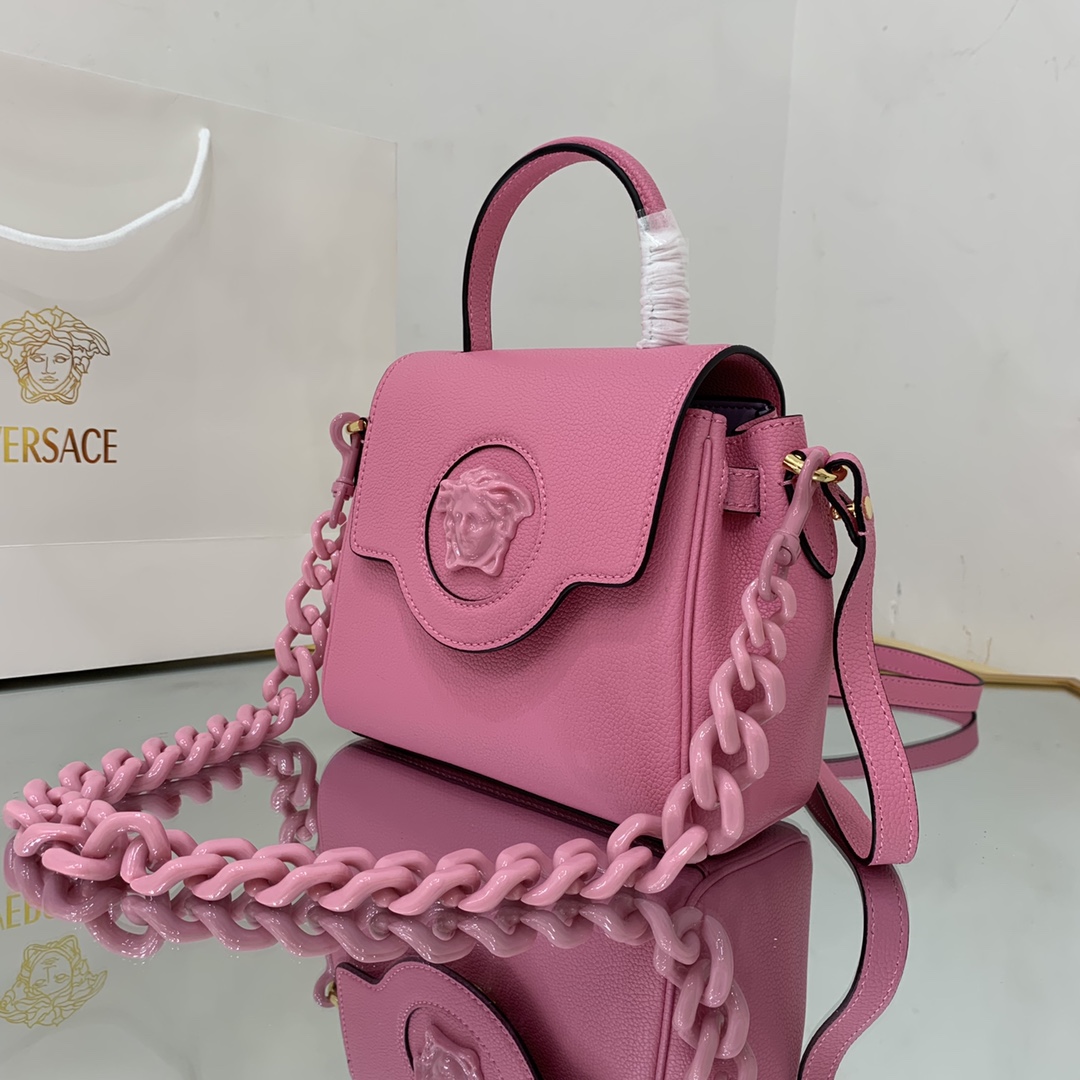 VERSACE SMALL LA MEDUSA HANDBAG Pink DBFI040 20 x 10 x 17 cm