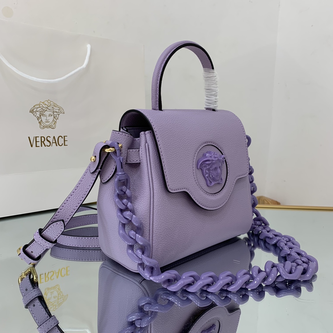 VERSACE SMALL LA MEDUSA HANDBAG Lilac DBFI040 20 x 10 x 17 cm