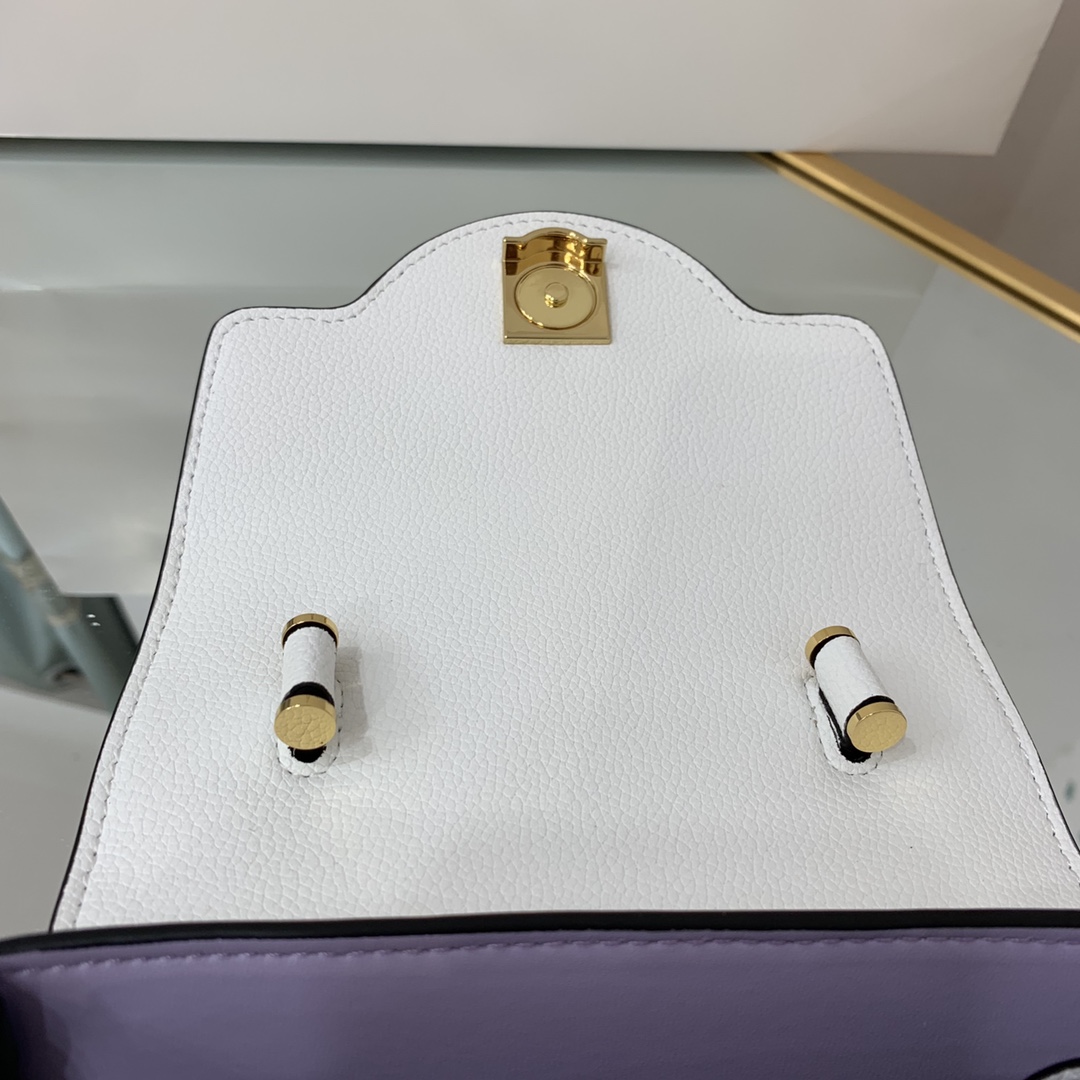 VERSACE SMALL LA MEDUSA HANDBAG White DBFI040 20 x 10 x 17 cm