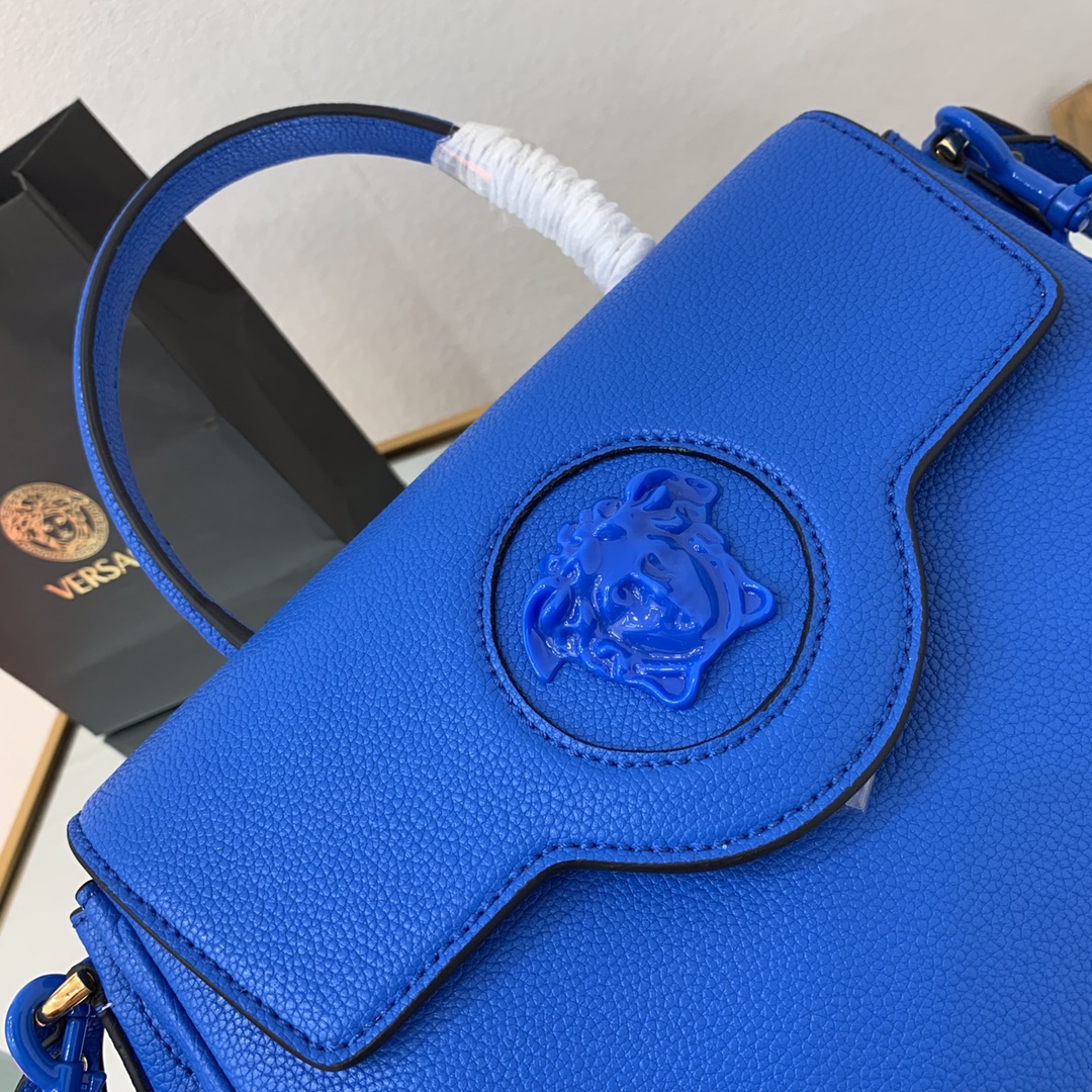 VERSACE LARGE LA MEDUSA HANDBAG Lapis DBFI038 35 x 14 x 25 cm