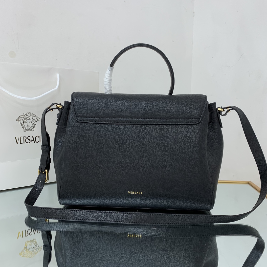 VERSACE LARGE LA MEDUSA HANDBAG Black DBFI038 35 x 14 x 25 cm