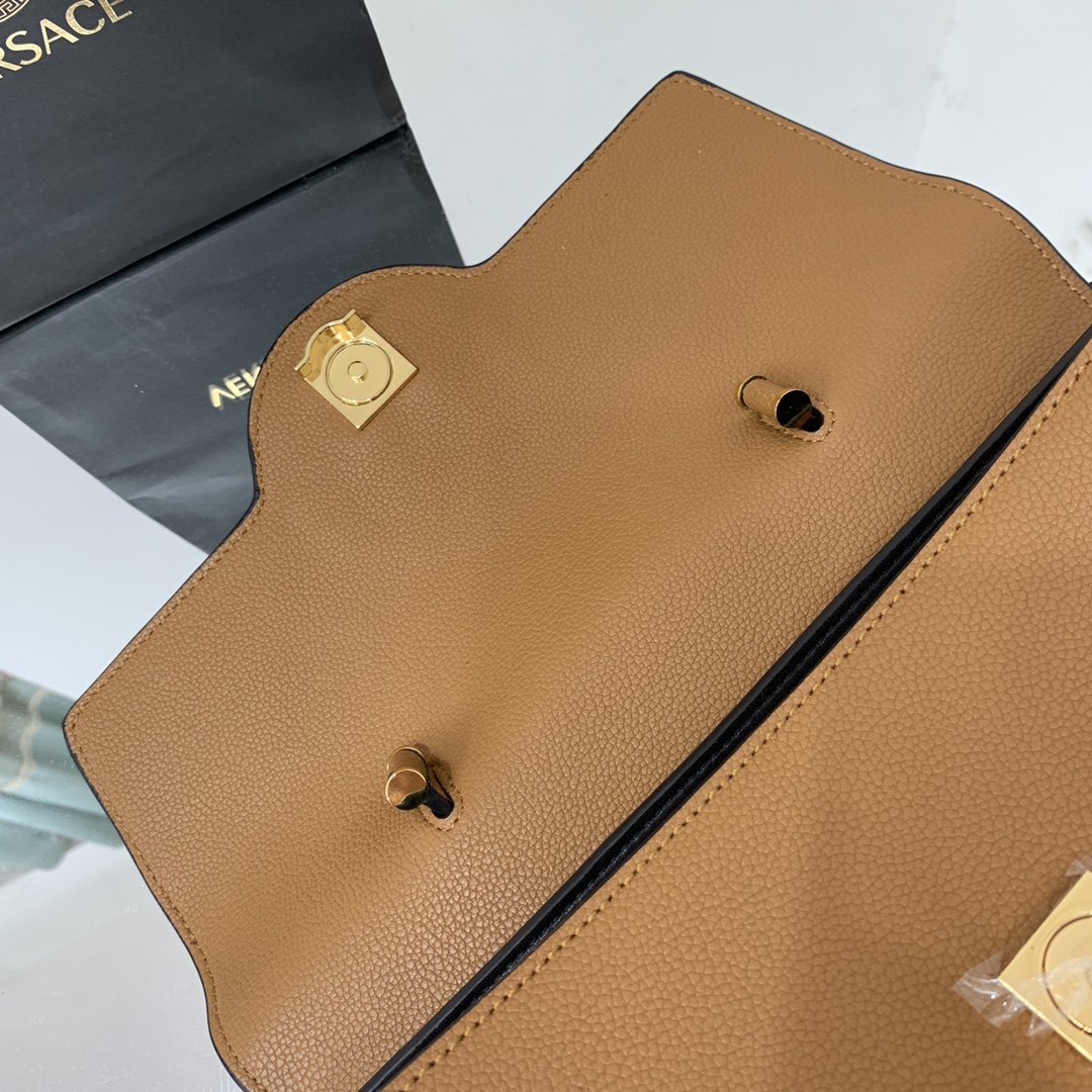 VERSACE LARGE LA MEDUSA HANDBAG Caramel DBFI038 35 x 14 x 25 cm