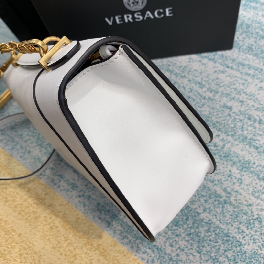 VERSACE VIRTUS Shoulder Bag White DBFG985 24 x 9 x 16.5 cm