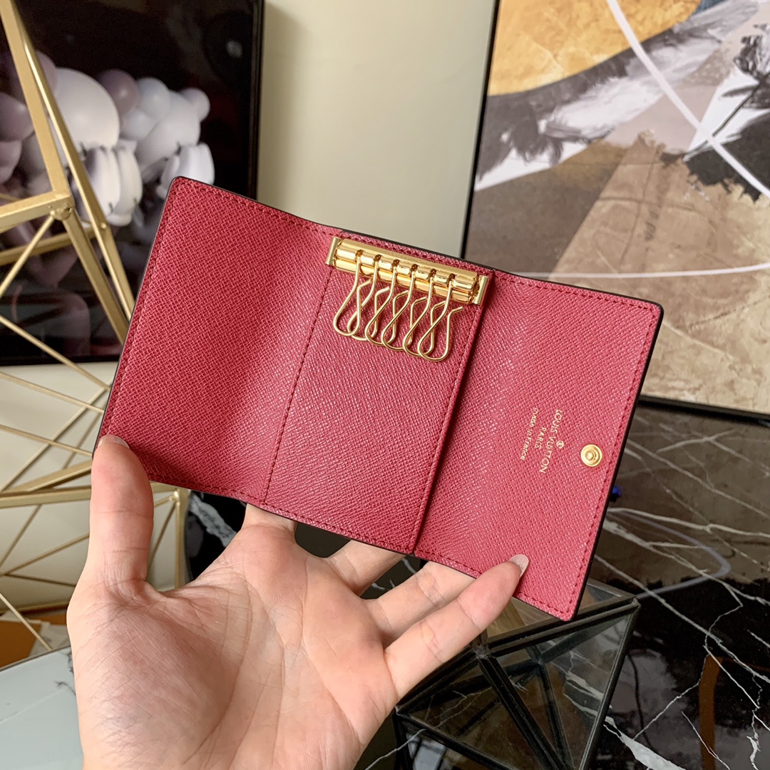 l0vis Vvtt0n 6 key holder monogram canvas fuchisa m60701 10 x 7 cm