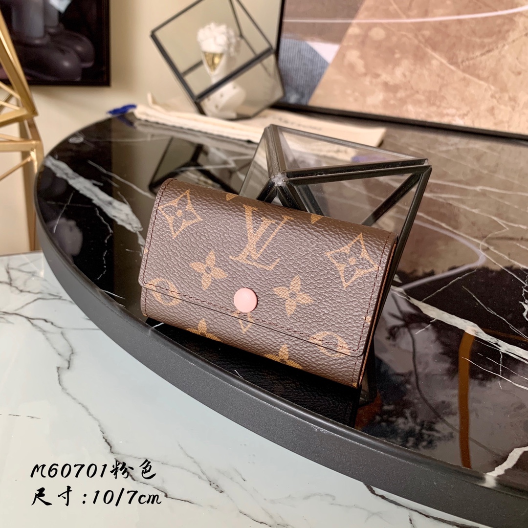 l0vis Vvtt0n 6 key holder monogram canvas rose ballerine m61285 10 x 7 cm