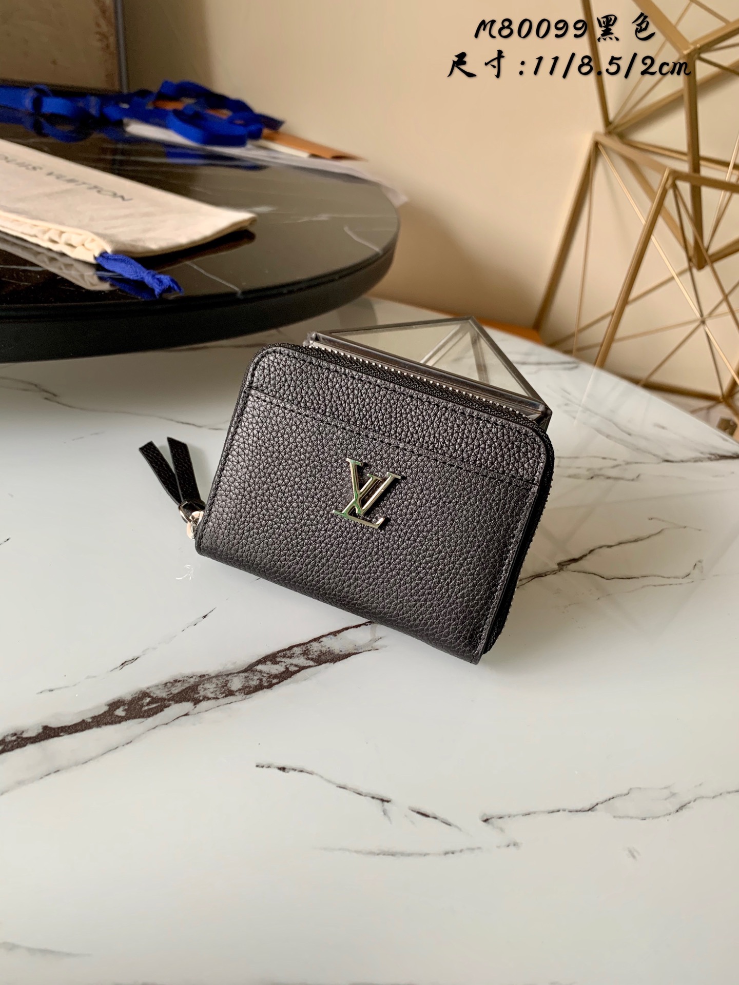 l0vis Vvtt0n lockme zippy coin purse calfskin black m80099 11 x 8.5 x 2 cm