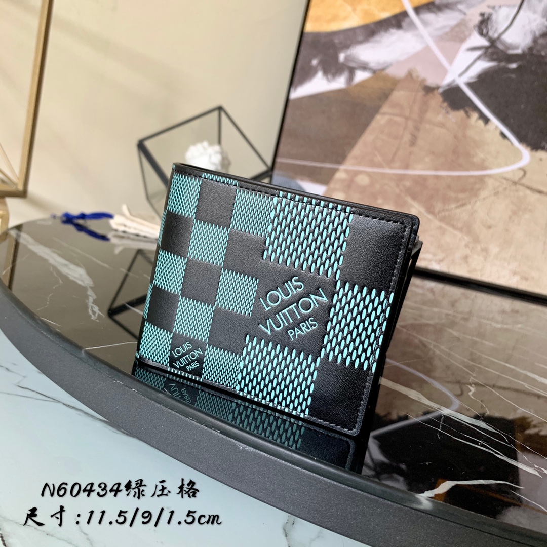 l0vis Vvtt0n multiple wallet damier infini 3d green n60440 11.5 x 9 x 1.5 cm