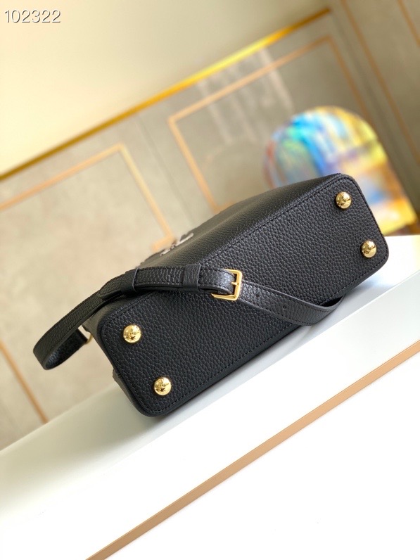 l0vis Vvtt0n capucines bb python leather trim and taurillon leather black n92040 27 × 18 × 9 cm