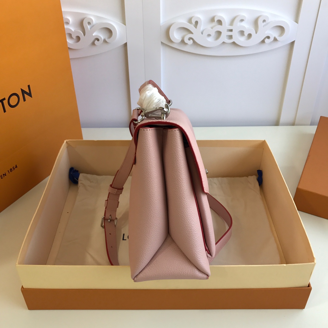 l0vis Vvtt0n mylockme satchel grained calfskin leather rose pink m54849 28 x 20 x 11 cm