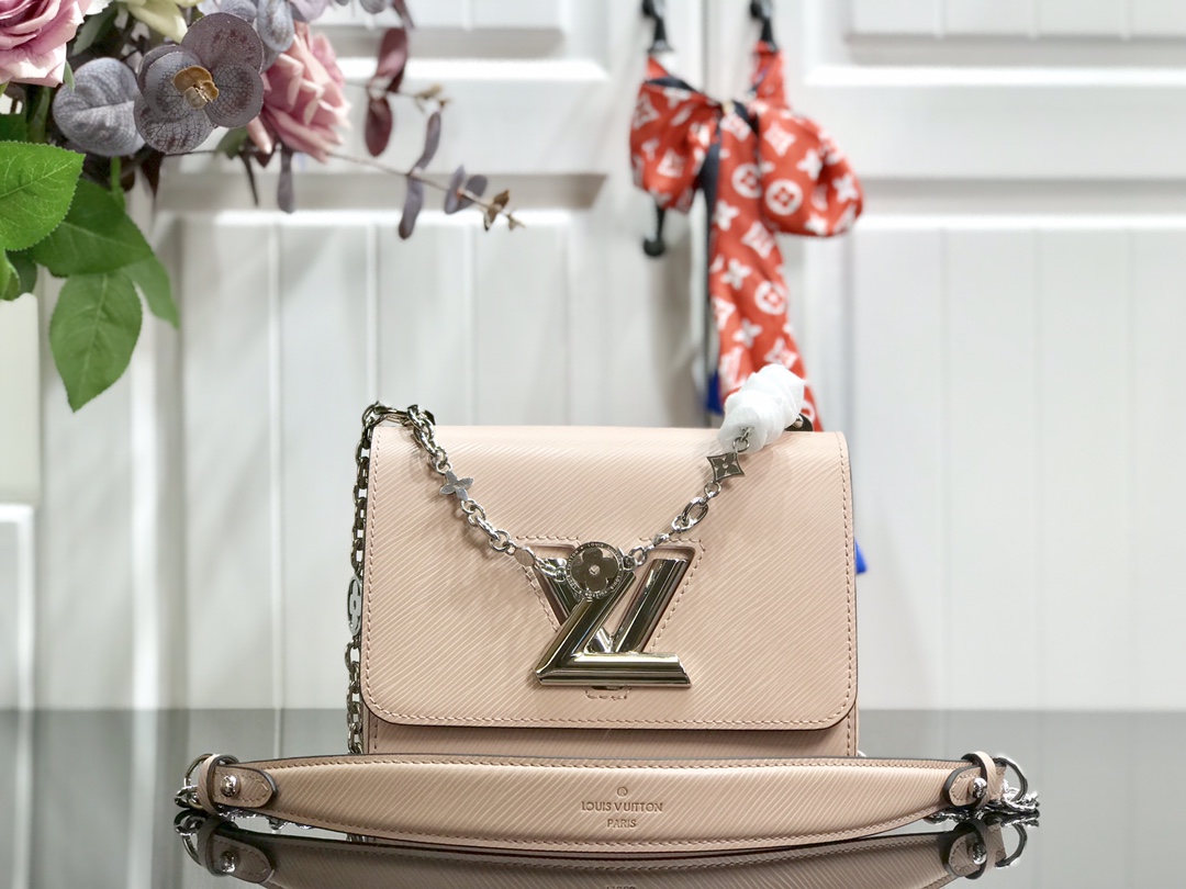 l0vis Vvtt0n twist pm epi cowhide leather light pink m55531 19 x 15 x 9 cm