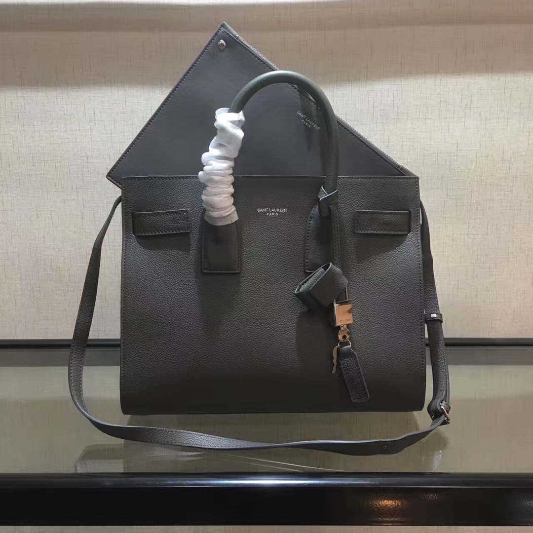 Y51 small classic sac de jour in grained leather grey 378299 32 x 25 x 16.5 cm