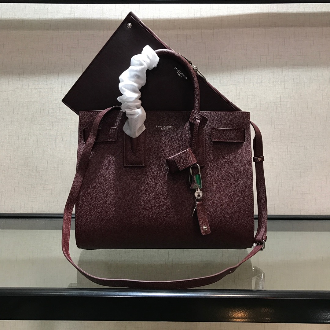 Y51 small classic sac de jour in grained leather burgundy 378299 32 x 25 x 16.5 cm