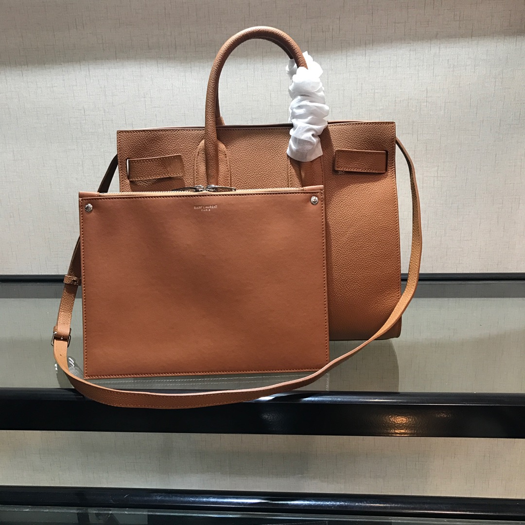 Y51 small classic sac de jour in grained leather brown 378299 32 x 25 x 16.5 cm