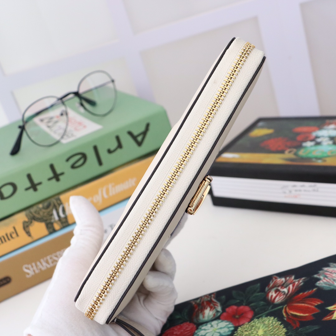 Gvc*1 sylvie long zip wallet white 476083 19.5 x 11 x 3 cm