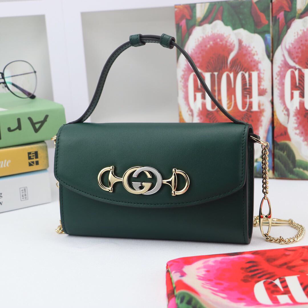 Gvc*1 mini shoulder bag leather green 564718 18.5 x 11 x 3.5 cm