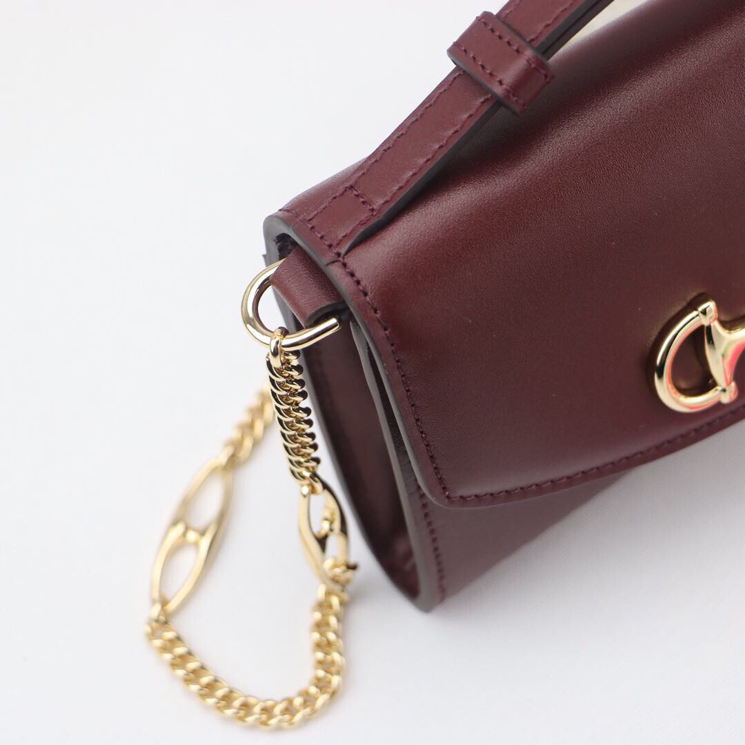 Gvc*1 mini shoulder bag leather burgundy 564718 18.5 x 11 x 3.5 cm