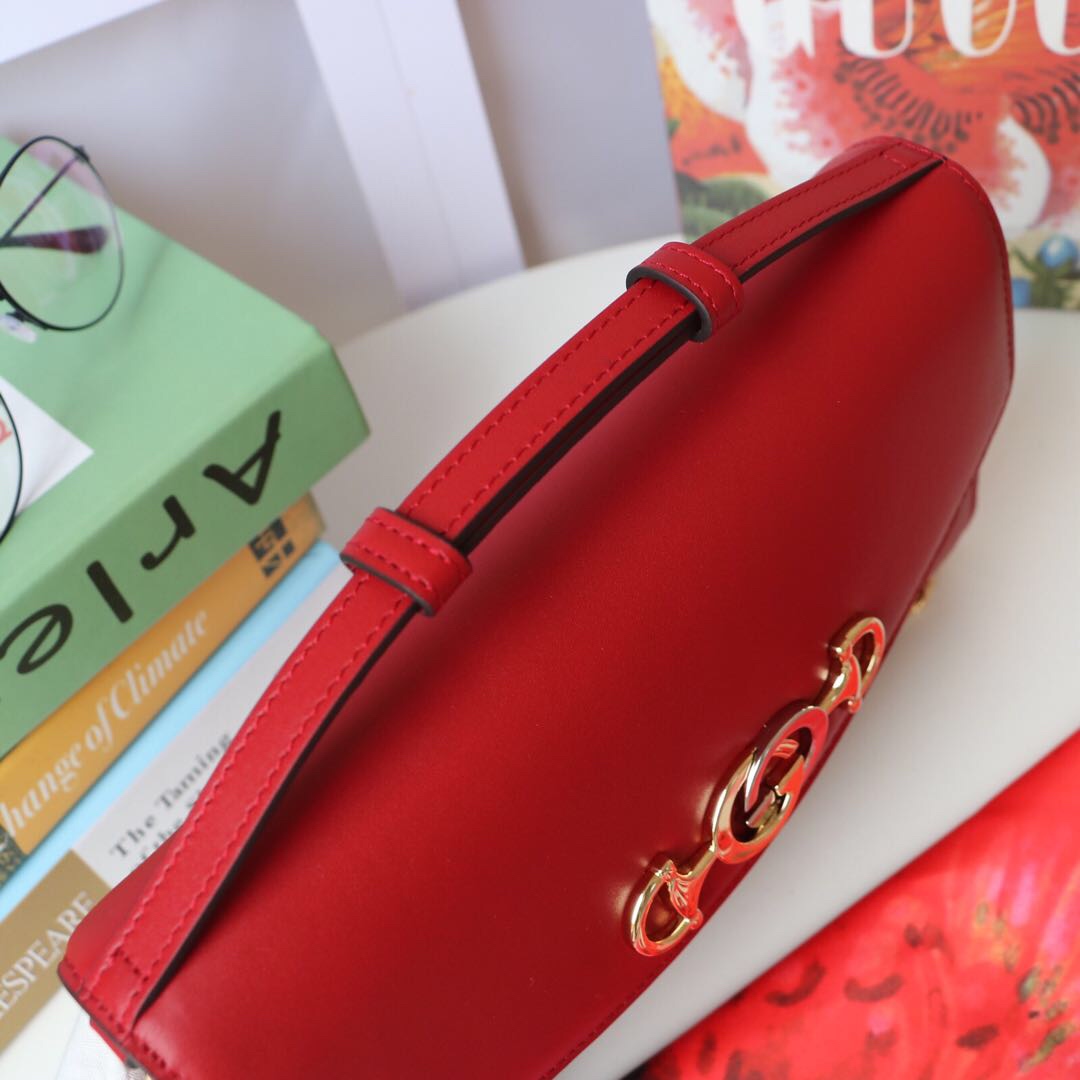 Gvc*1 medium zumi shoulder bag leather red 572375 24 x 14 x 5 cm